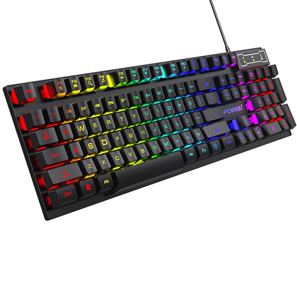 Teclado Gaming USB con Retroiluminación LED RGB