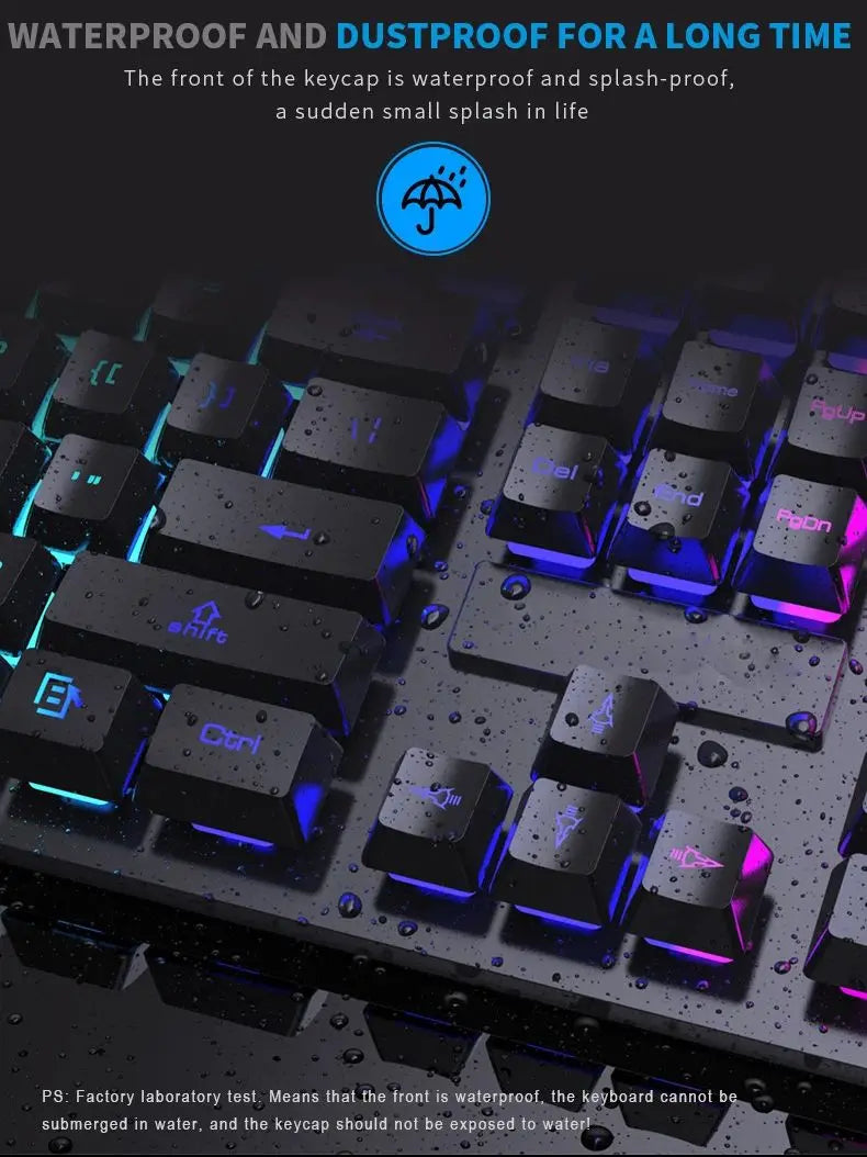 Teclado Gaming USB con Retroiluminación LED RGB