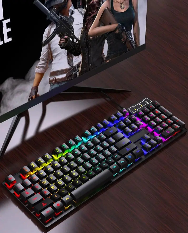 Teclado Gaming USB con Retroiluminación LED RGB