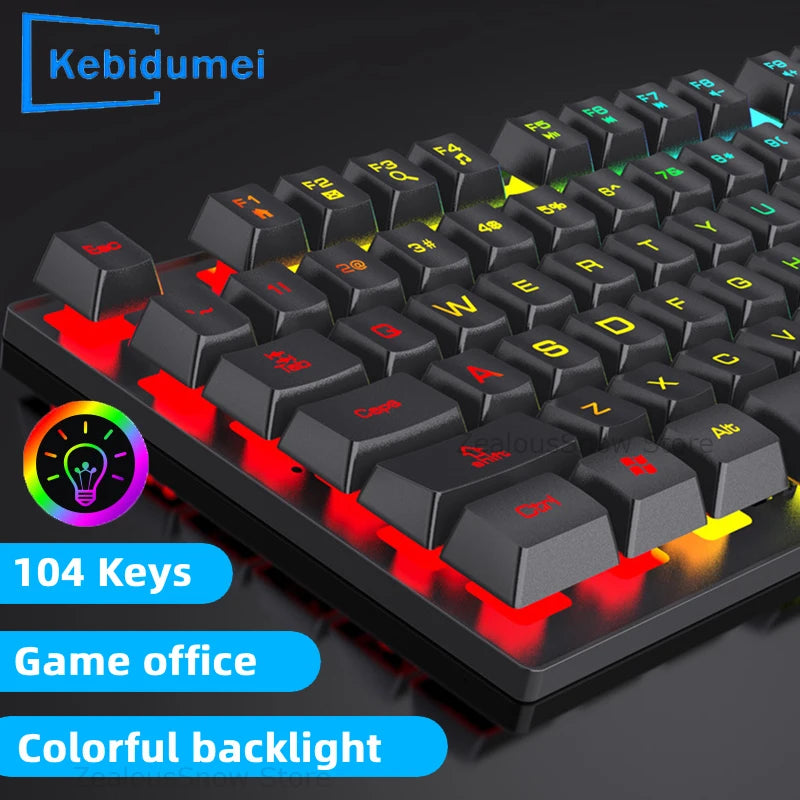 Teclado Gaming USB con Retroiluminación LED RGB