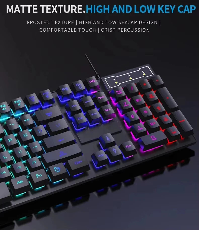 Teclado Gaming USB con Retroiluminación LED RGB