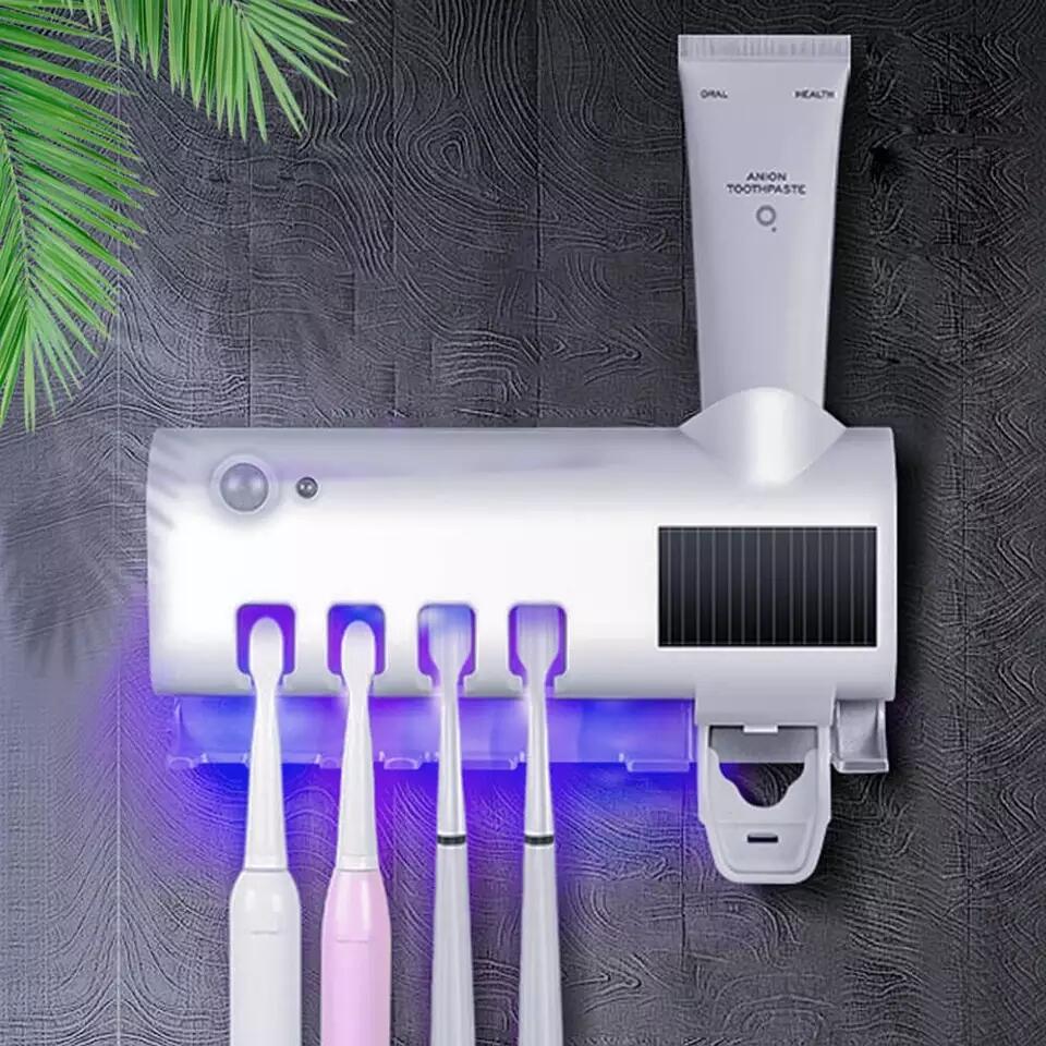 Esterilizador UV de Cepillos de Dientes 3 en 1 con Dispensador de Pasta
